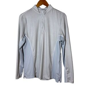 Peter Millar Women Pullover L Grey Sun Comfort UPF 50 Quarter Zip Golf Tennis